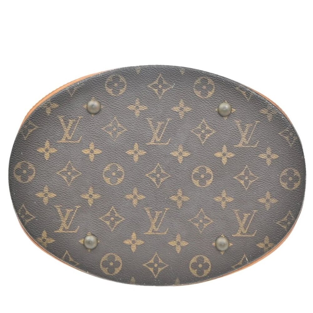 LOUIS VUITTON BUCKET GM Shoulder Tote Bag Monogram Leather Brown - Picture 3 of 13